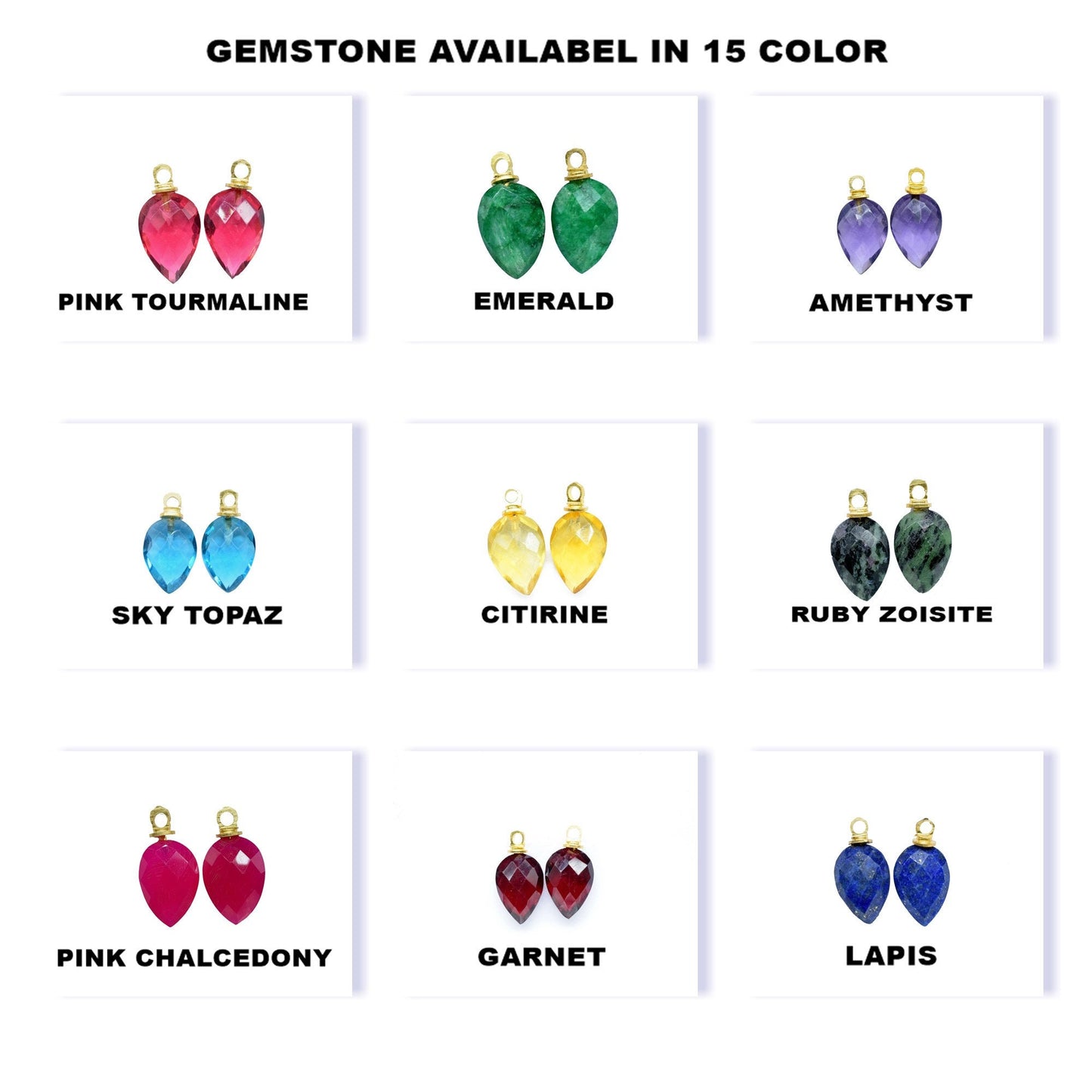Multi Gemstone briolettes Pendant,Handmade Jewelry Making Craft,Pear Shape Pendant,Earring Connector,Drill Pendant Charms,Beads Pendant Gift
