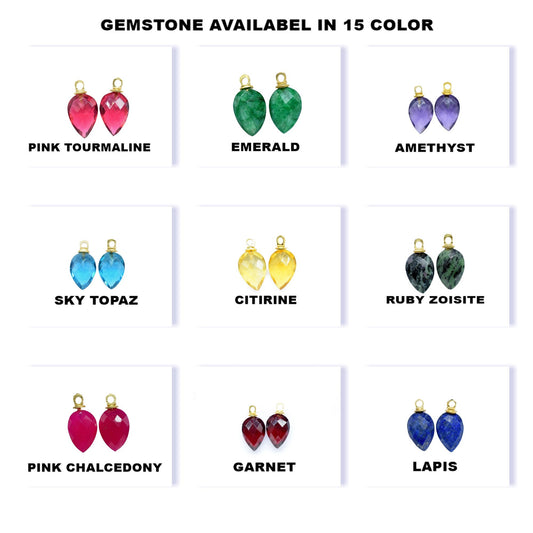 Multi Gemstone briolettes Pendant,Handmade Jewelry Making Craft,Pear Shape Pendant,Earring Connector,Drill Pendant Charms,Beads Pendant Gift