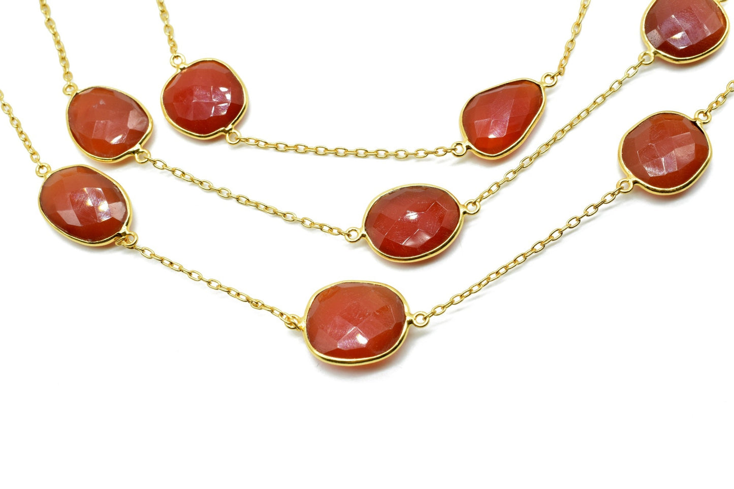 Carnelian connector link Chain-Natural Carnelian Bezel Chain,Carnelian Oval Shape Connector Chain,Carnelian bezeled chain,Carnelian jewelry