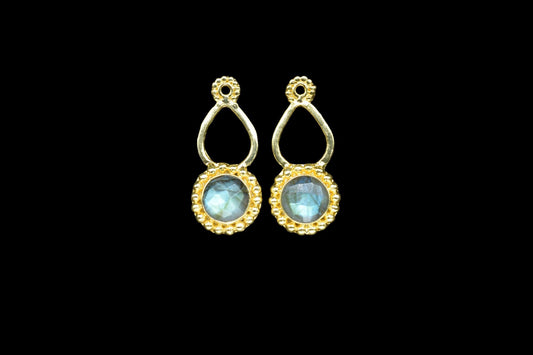 Labradorite Designer Pendant/Jewelry making Stone/Labradorite Pendant Charm/Handmade Jewelry Component/Round Shape Stone/Connector/Gift