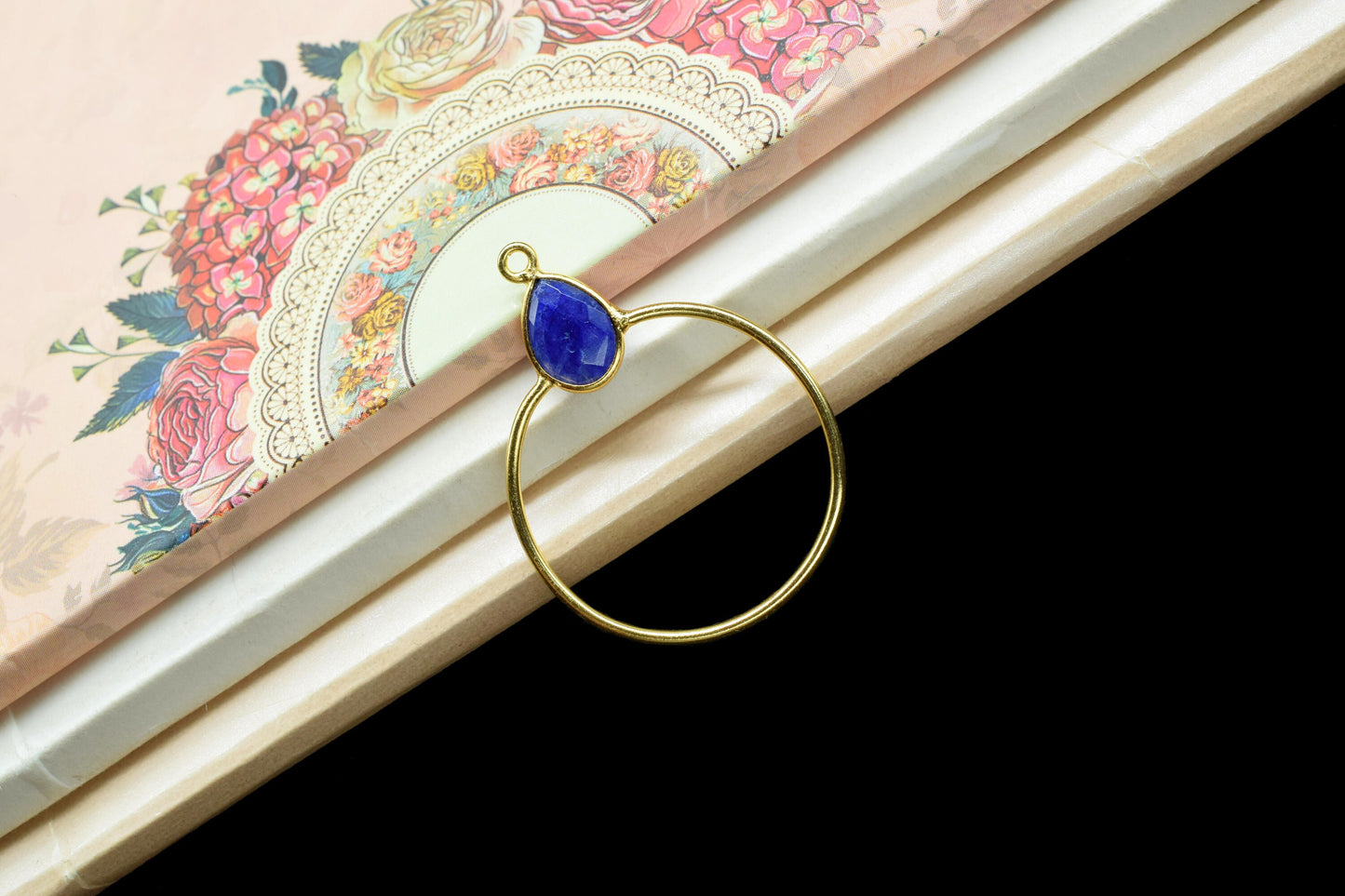 Gemstone Teardrop Earrings,Circle Handmade Pendants,Single bail Station Connector Jewelry,Earring Components,Findings Bezel Charms Pendants