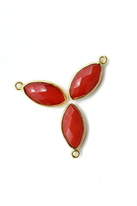 Carnelian 8x16mm marquise shape Single bail Connector,Bezel links Connectors,jewelry making Connectors,Orange color Single bail Connectors