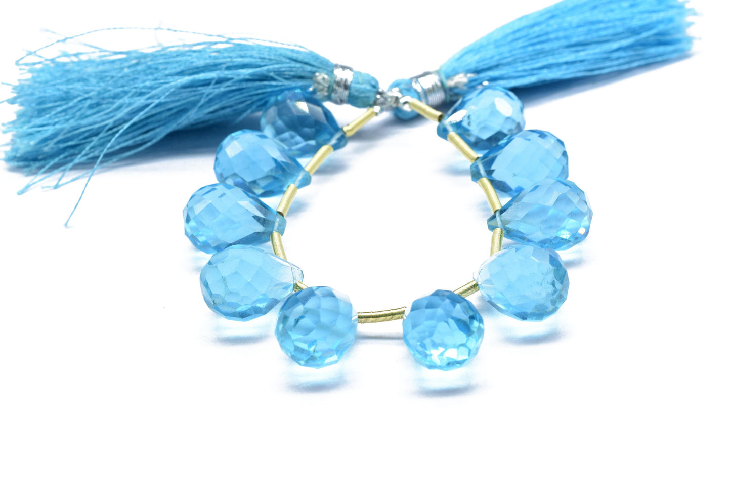 Sky Topaz Teardrop Shape Briolette, 10x14mm Drop Beads , Sky Topaz   Faceted Drop Shape Briolette , AAA Quality Briolette Beads