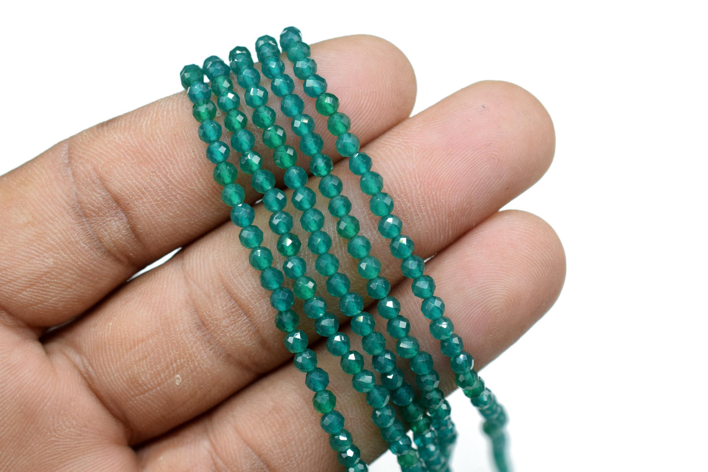 3mm Green Onyx Faceted Rondelle Beads,Onyx Faceted Beads Strand,Jewelry making beads,Natural Gemstone Beads,Green Onyx Beads Strand,