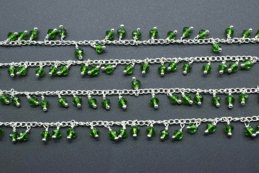 Peridot Cluster Rosary Chain,Peridot Faceted Rosary Chain,Dangling Rosary Chain,Unqiue Rosary,Wire Wrapped Beads Rosary,Beads Rosary Chain