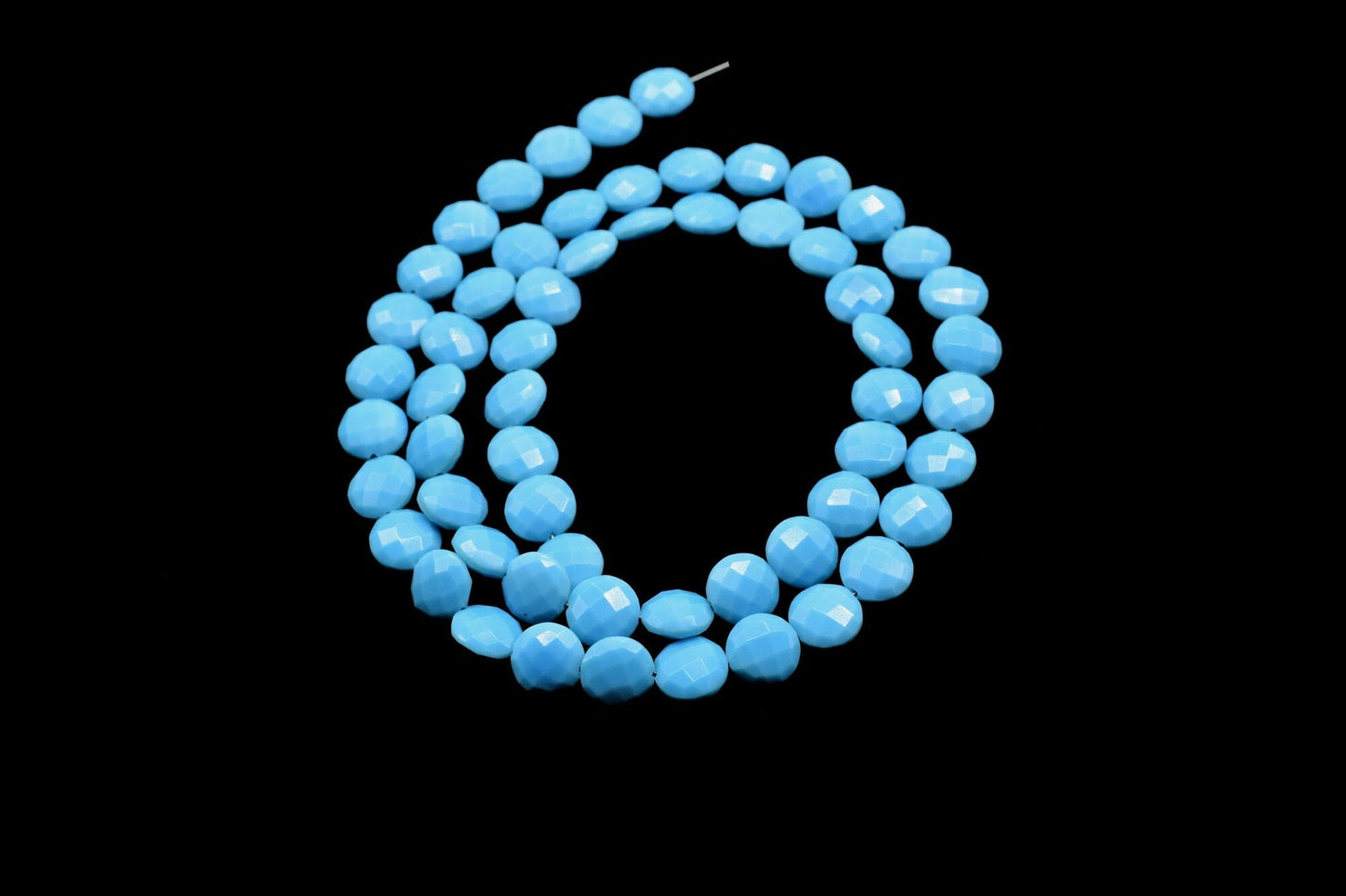 Turquoise Gemstone 8mm Faceted Coin Briolettes,Coin Shape Faceted Beads,Gemstone Briolettes,Wholesale Beads&Briolettes- Loose Gemstone Beads