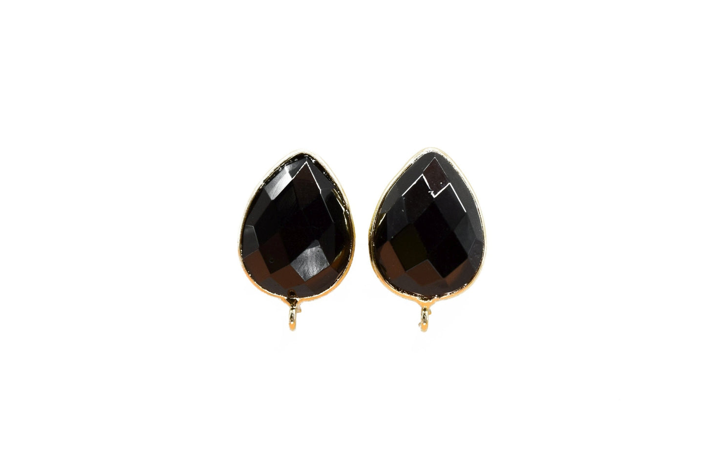 Black onyx Earring Connector,Onyx Connector,Jewelry Making Supply,Ear Post Studs Connector,Earring supplies,Black Onyx Studs,Onyx Jewelry