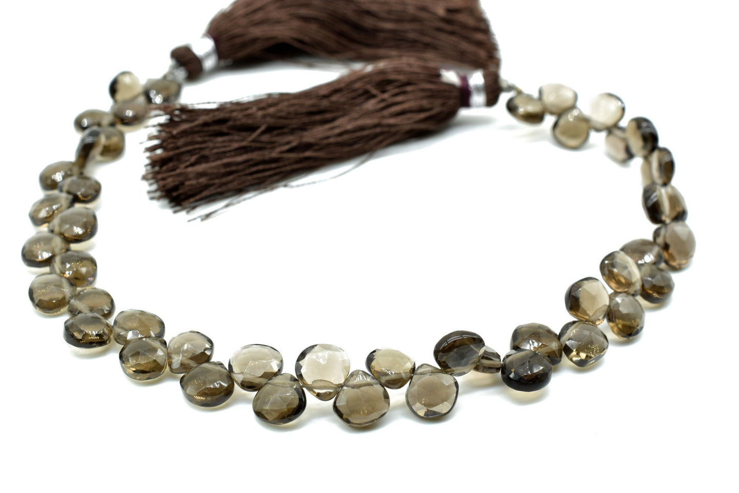 Smoky Quartz Heart Shape Beads,AAA Quality Briolettes,8mm Smoky Heart Shape,Heart Shape beads,Jewelry Making Craft,Side Drilled Heart Shape,