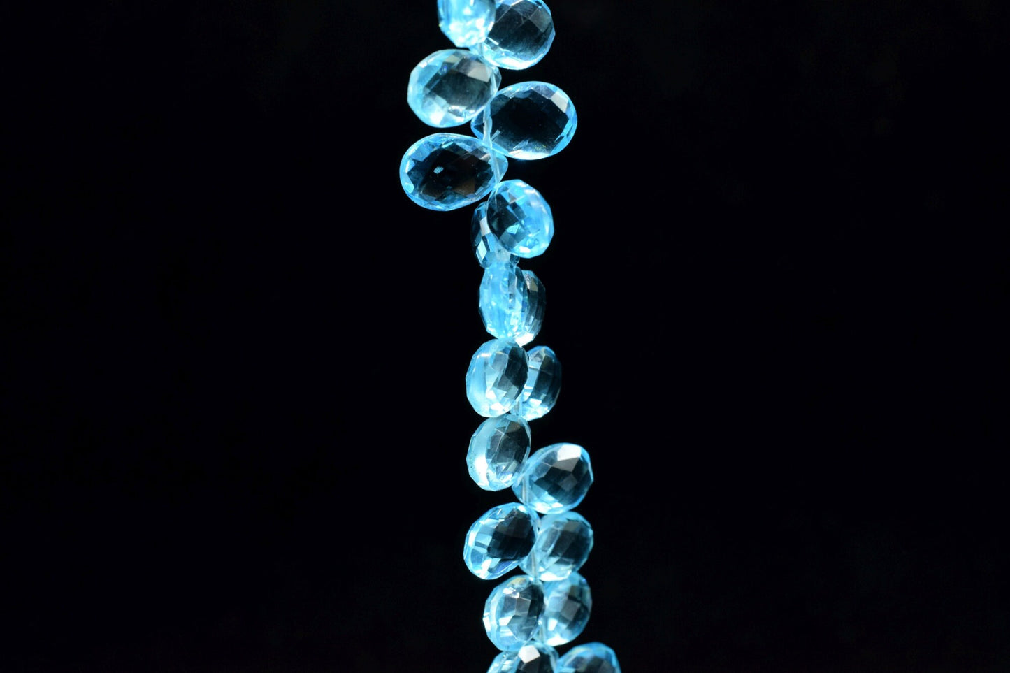 Sky Blue topaz Pear faceted Brioletes,8x12mm Pear Shape Briolettes Beads,9" Full Strand Sky Blue Topaz Beads,Finding Jewelry Supplies