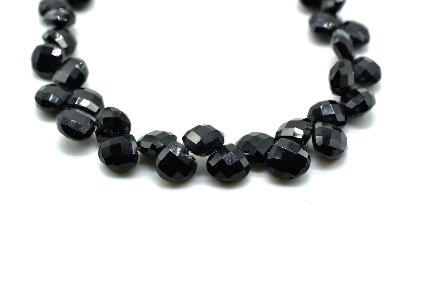 Black Onyx Heart shape 6mm Briolettes,Jewelry making supplies,craft supplies,Black Onyx faceted tiny briolette,beads strand,Black Onyx beads