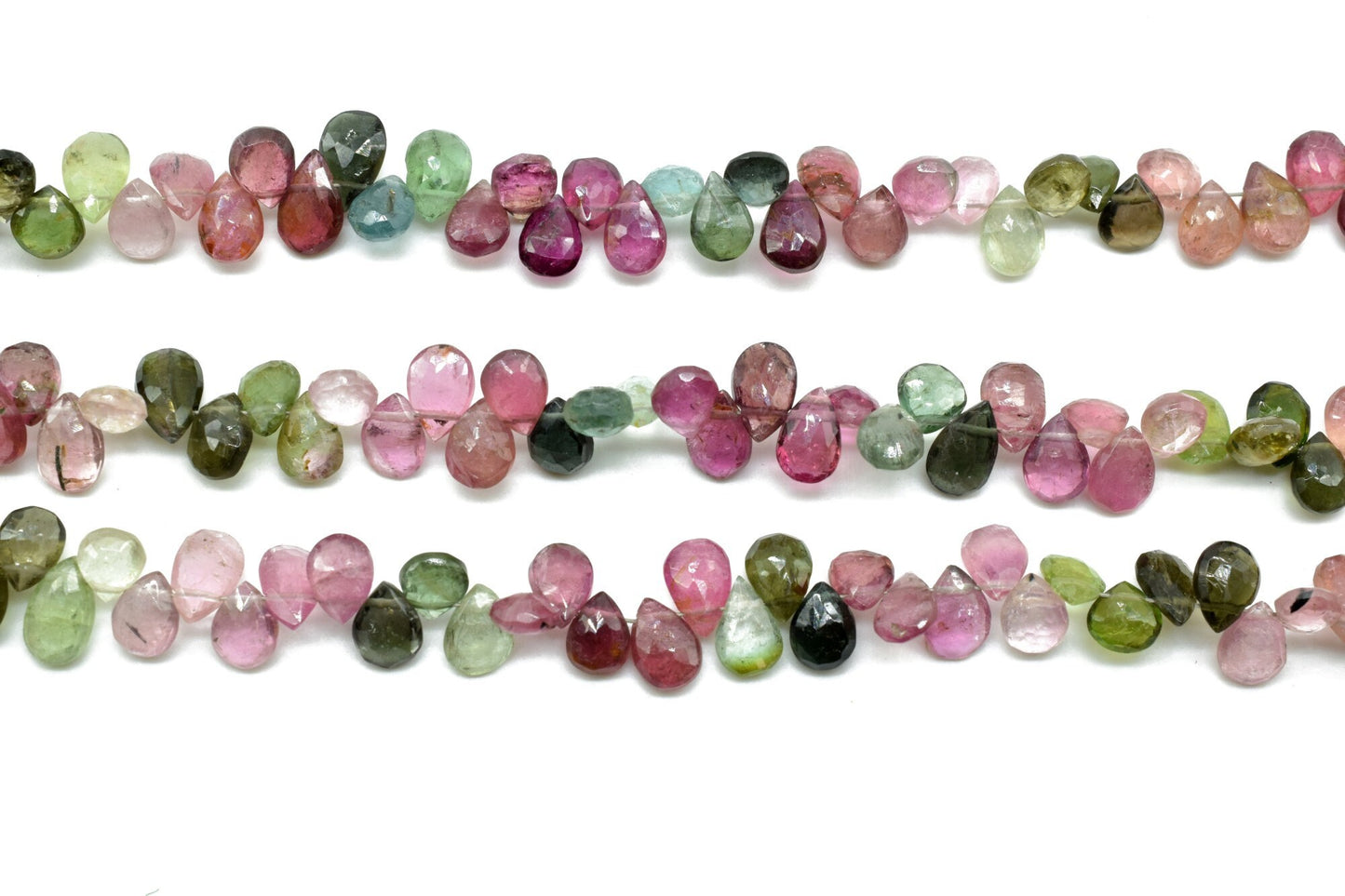 Multi Tourmaline Briolette,Multi Tourmaline pear shape Faceted beads,tiny pear shape Tourmaline beads,8''Briolettes strand,4x6 pear shape