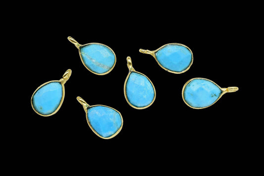 Turquoise 6x8mm Earring Connector, Gemstone Connector Earring, Turquoise Pendant Jewelry, Gemstone Earring Findings,Jewelry Making Connector