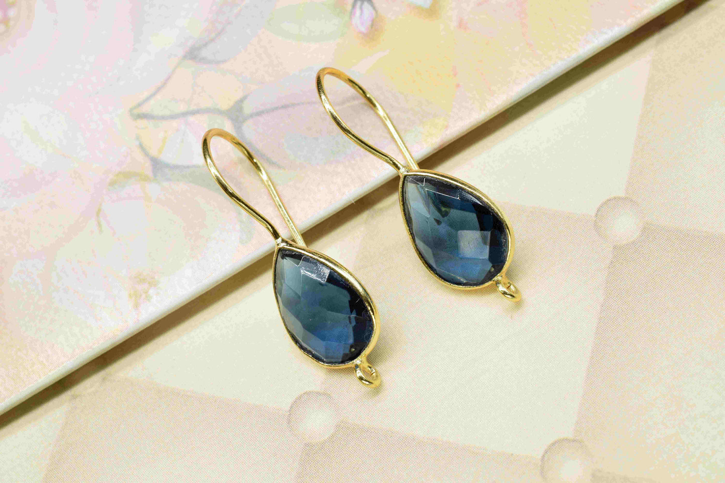 Kyanite Gemstone Components, 9x13mm Kyanite Earrings, Kyanite Gemstone Teardrop Shape Component,Finding Earring Item,Jewelry Making Supplies