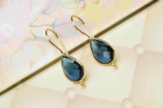 Kyanite Gemstone Components, 9x13mm Kyanite Earrings, Kyanite Gemstone Teardrop Shape Component,Finding Earring Item,Jewelry Making Supplies