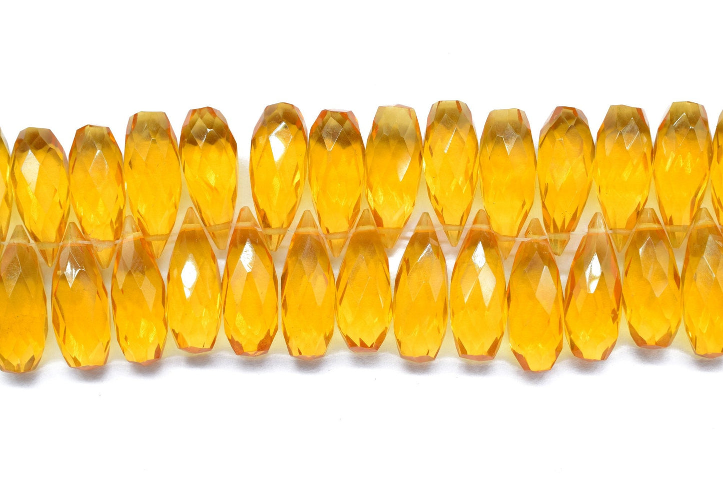 Beautiful Citrine Quartz Faceted Drop Gemstone,6x16mm Drop Shape Citrine Faceted Gemstone,Briolette Beads,Loose Gemstone,Teardrop Briolettes