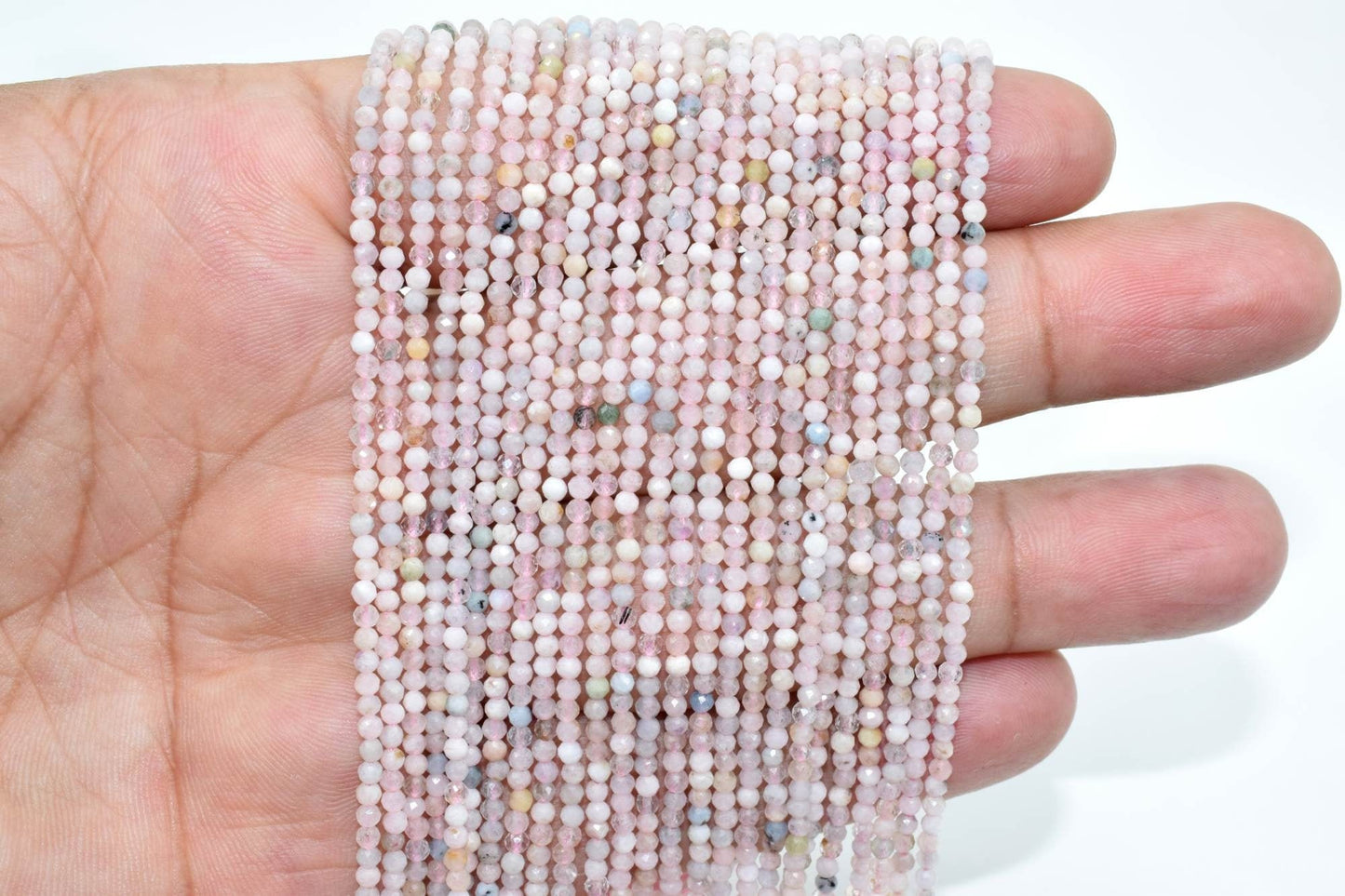 Pink Aquamarine beads,Gemstone Beads For Jewelry Making,Aquamarine Faceted beads, Micro Faceted bead,13 inch bead strand.pink rondelle beads