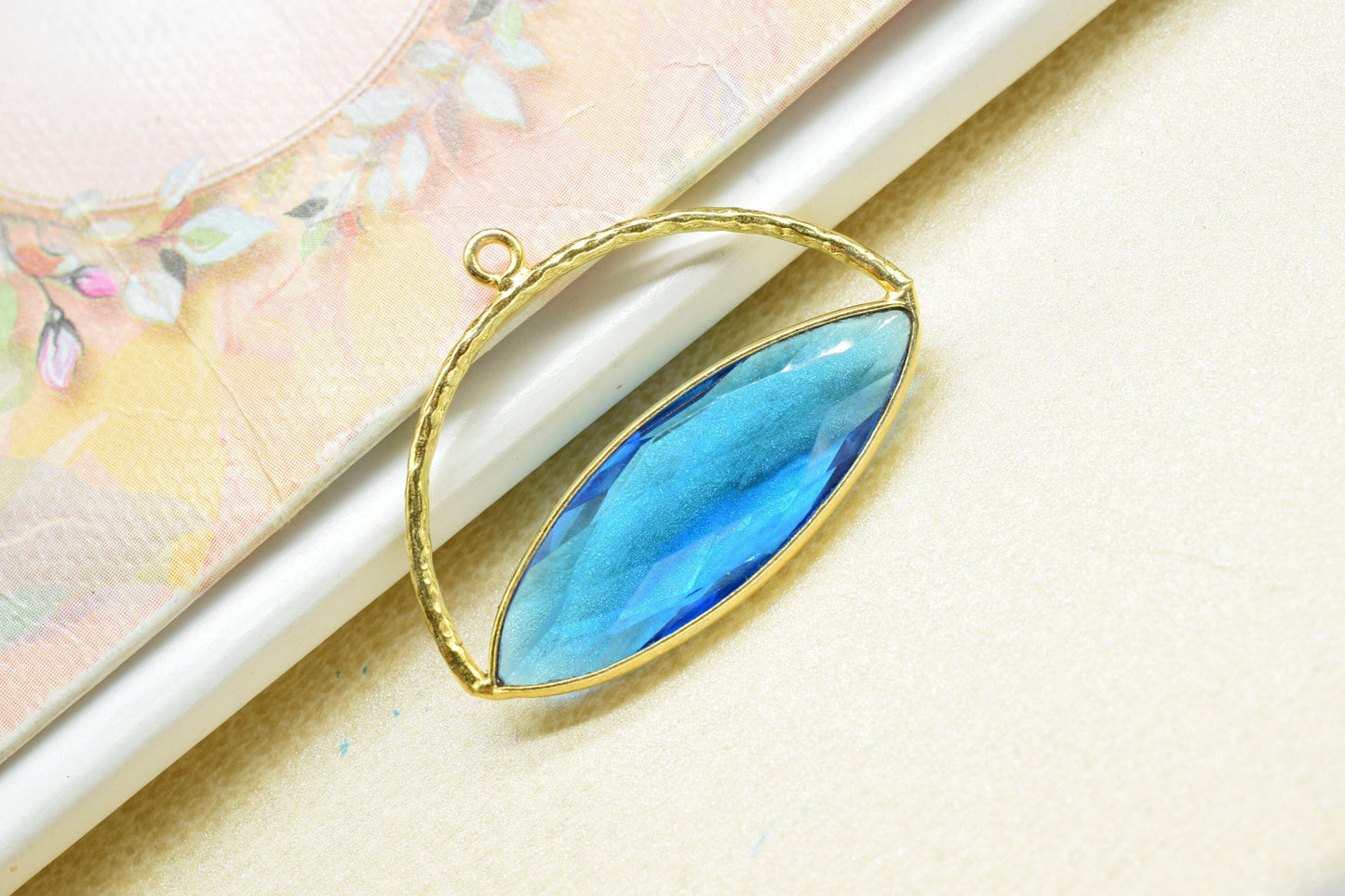 Blue Topaz Gemstone Component ,Gemstone Connector Pendant , Jewellery Making Essentials, Single Loop Pendant , DIY Jewelry Making SupplyEtsy