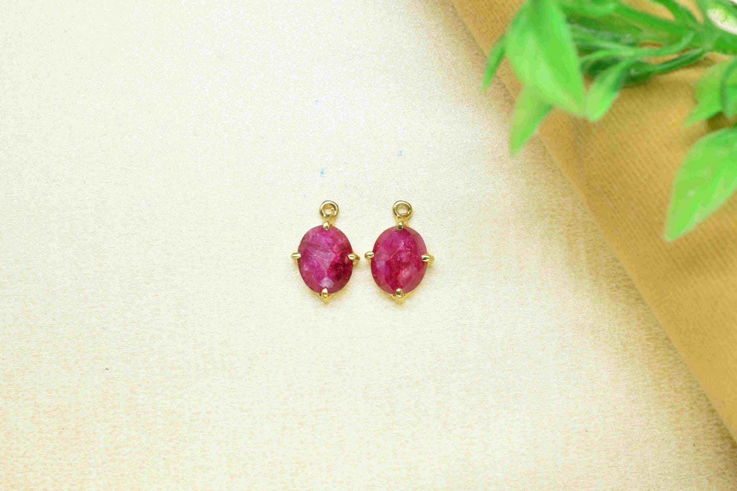 Natural Ruby Prong 8x10mm Oval Shape Pendant,Prong Set Bezel Pendant Jewelry,Ruby Single bail connector,Ruby Gemstone Bezel jewelry making