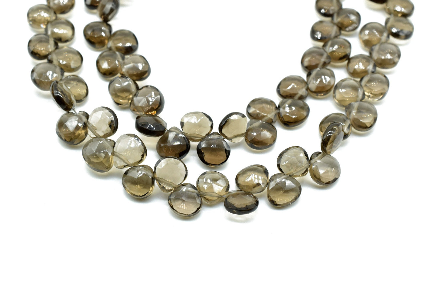 Smoky Quartz Heart Shape Beads,AAA Quality Briolettes,8mm Smoky Heart Shape,Heart Shape beads,Jewelry Making Craft,Side Drilled Heart Shape,