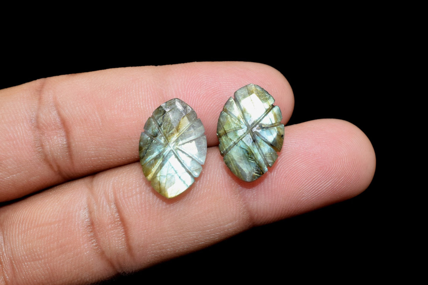 Labradorite Carved 12x18mm Marquise Faceted Beads,Carving Gemstone Beads,Labradorite Fancy Briolette Bead,Craft Supplies,Jewelry making gem