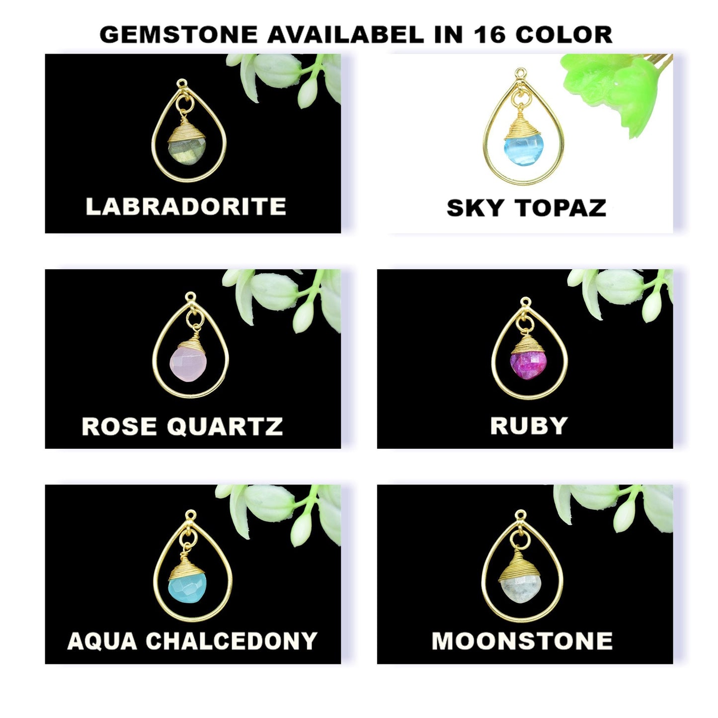 Gemstone Wire Wrapped Connectors,Handmade Components,Beads Pendant Jewelry,Finding Teardrop,Components Dangle Earrings,Station Link Supply