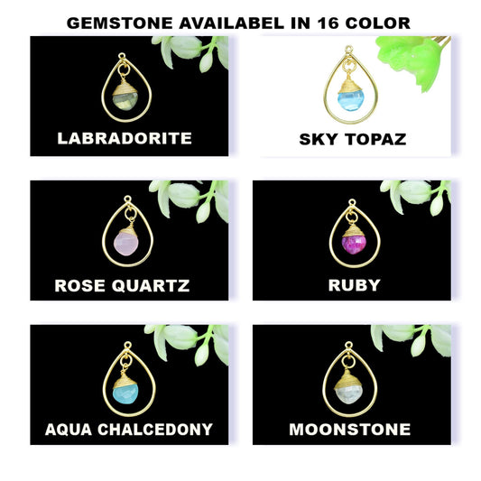 Gemstone Wire Wrapped Connectors,Handmade Components,Beads Pendant Jewelry,Finding Teardrop,Components Dangle Earrings,Station Link Supply