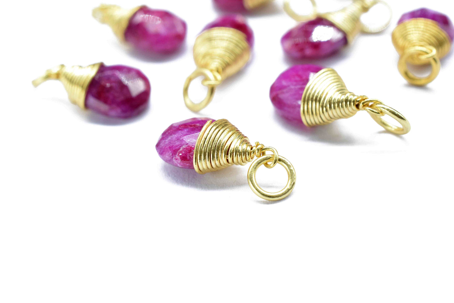 Pink chalcedony Faceted Connector,7x10mm Connector,Pendant Jewelry,Gemstone,Wire Wrapped Pendant,Wire Wrapped Necklace,hot pink chalcedony