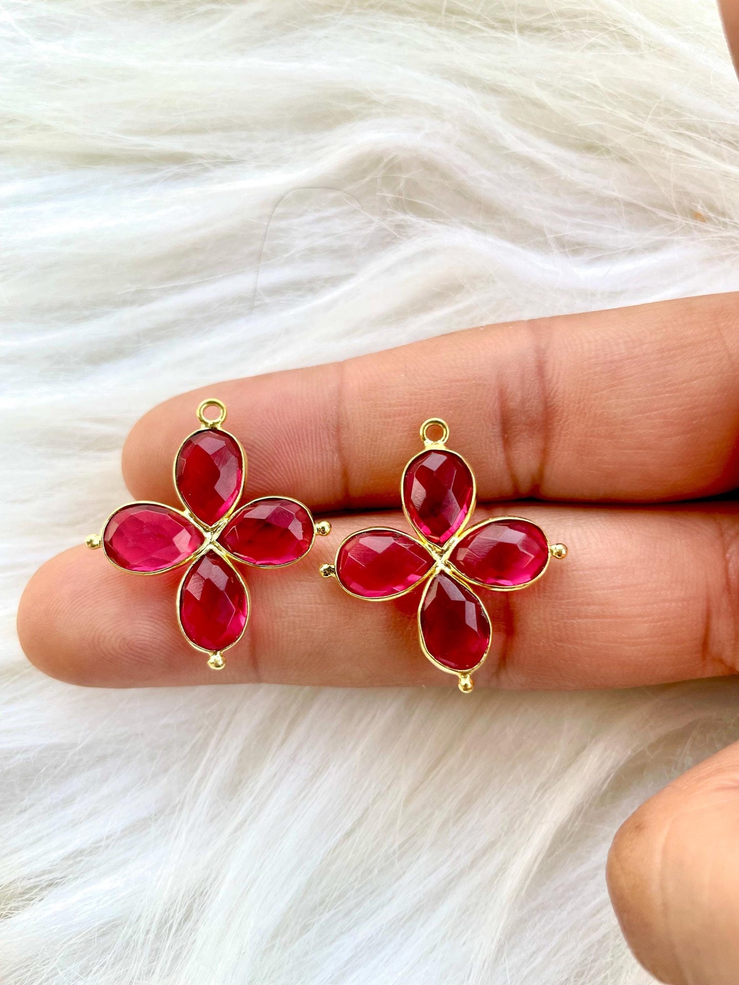 Pink Tourmaline Teardrop Pendant,Gemstone jewelry,Tourmaline Bezel connectors,Pink Tourmaline Bracelet,Double Loop connector,Gifts ,P122