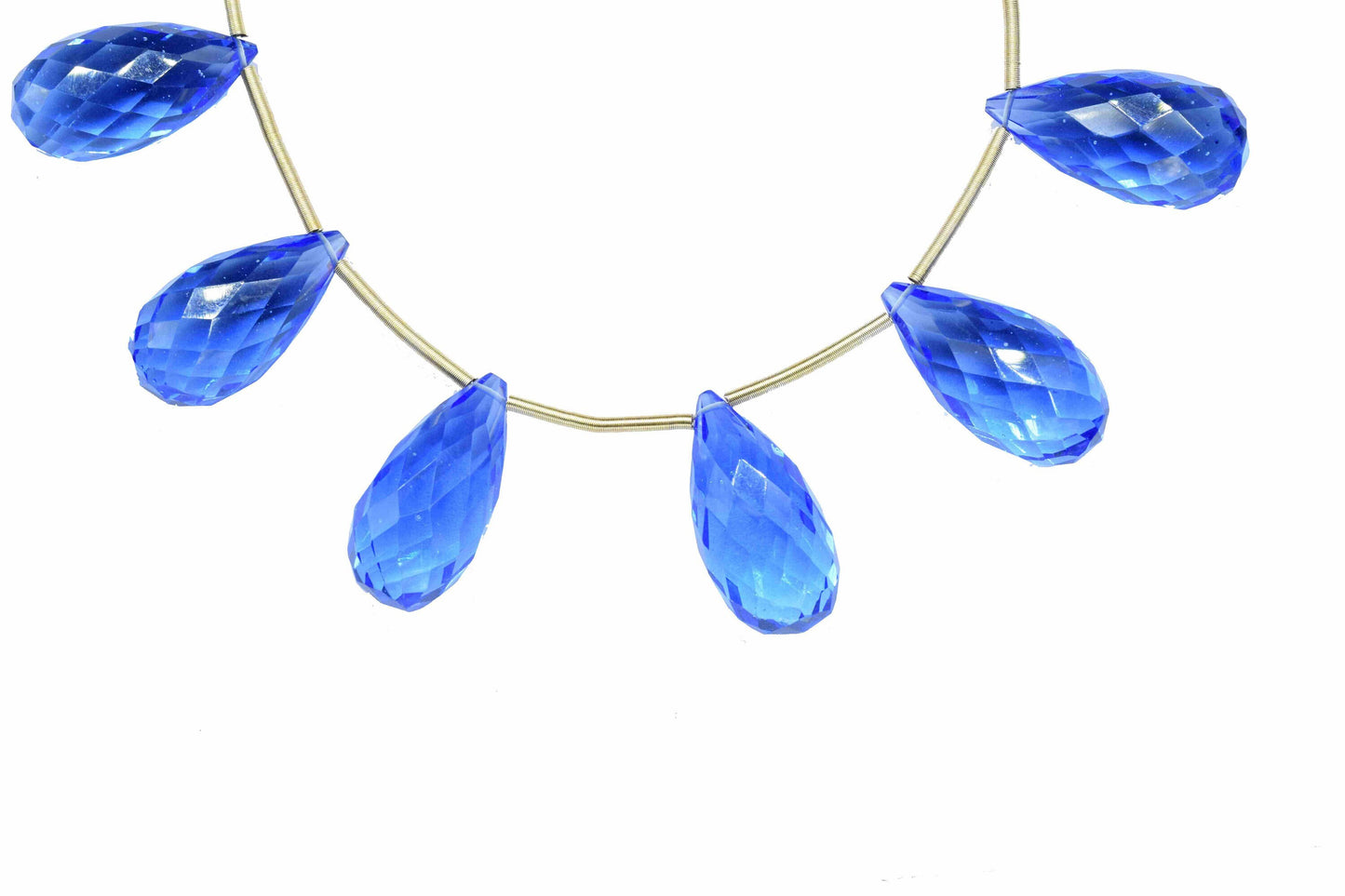 Blue Topaz Teardrop Faceted Briolettes,Blue Topaz 12x24mm Drops,Jewelry Making Supplies,Blue Topaz Teardrop jewelry,Gemstone Teardrop Beads