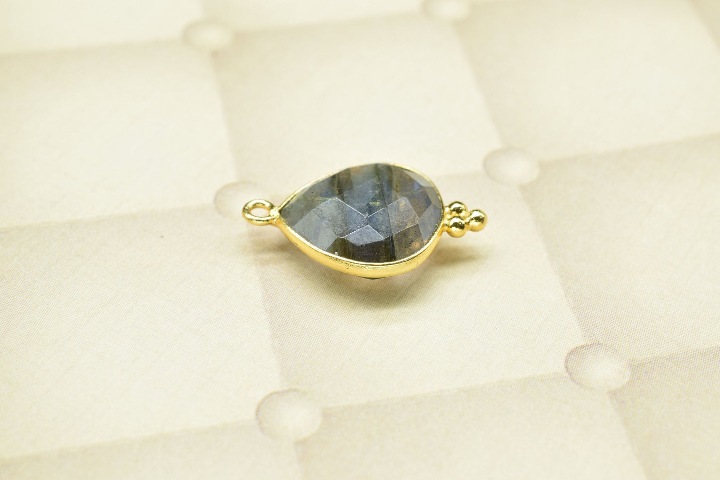 Natural Labradorite Gemstone 14mm Heart Shape Pendant,Labradorite Checker Cut bezel Pendant Jewelry,Labradorite Faceted Bezel Link Connector