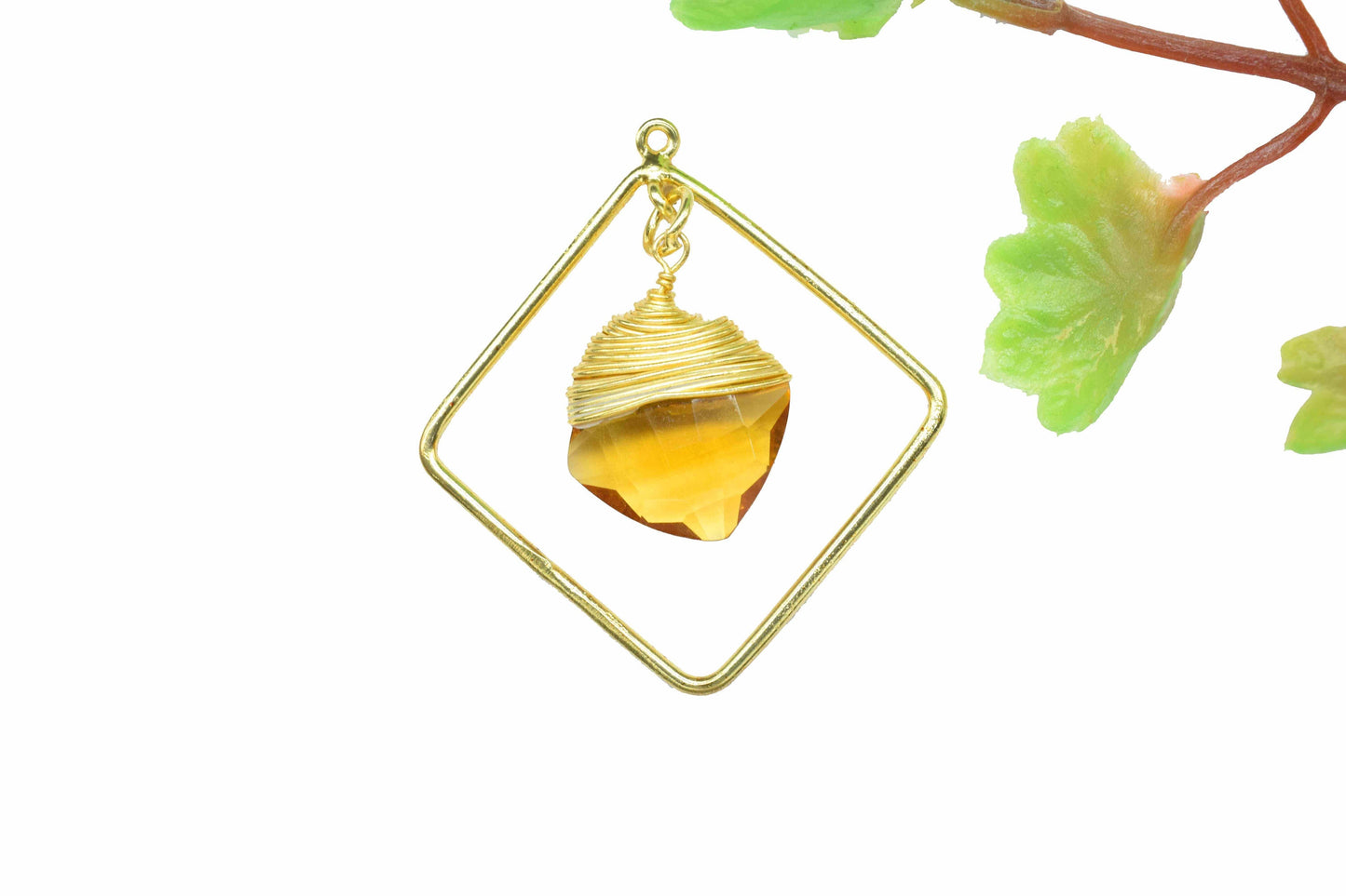 Handmade Wire Wrapped Pendants,Carft Supplies Tools,Gemstone Finding 12mm Square Pendants,Gemstone Craft Supply,Statement Earring Jewelry