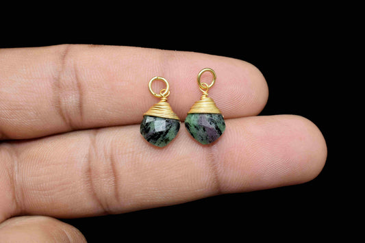 Ruby Zoisite Square Wire Wrapped Pendant,Loop Connector,Pendant Jewelry,Wire Wrapped Necklace,Zoisite Jewelry,Gemstone Faceted Connector
