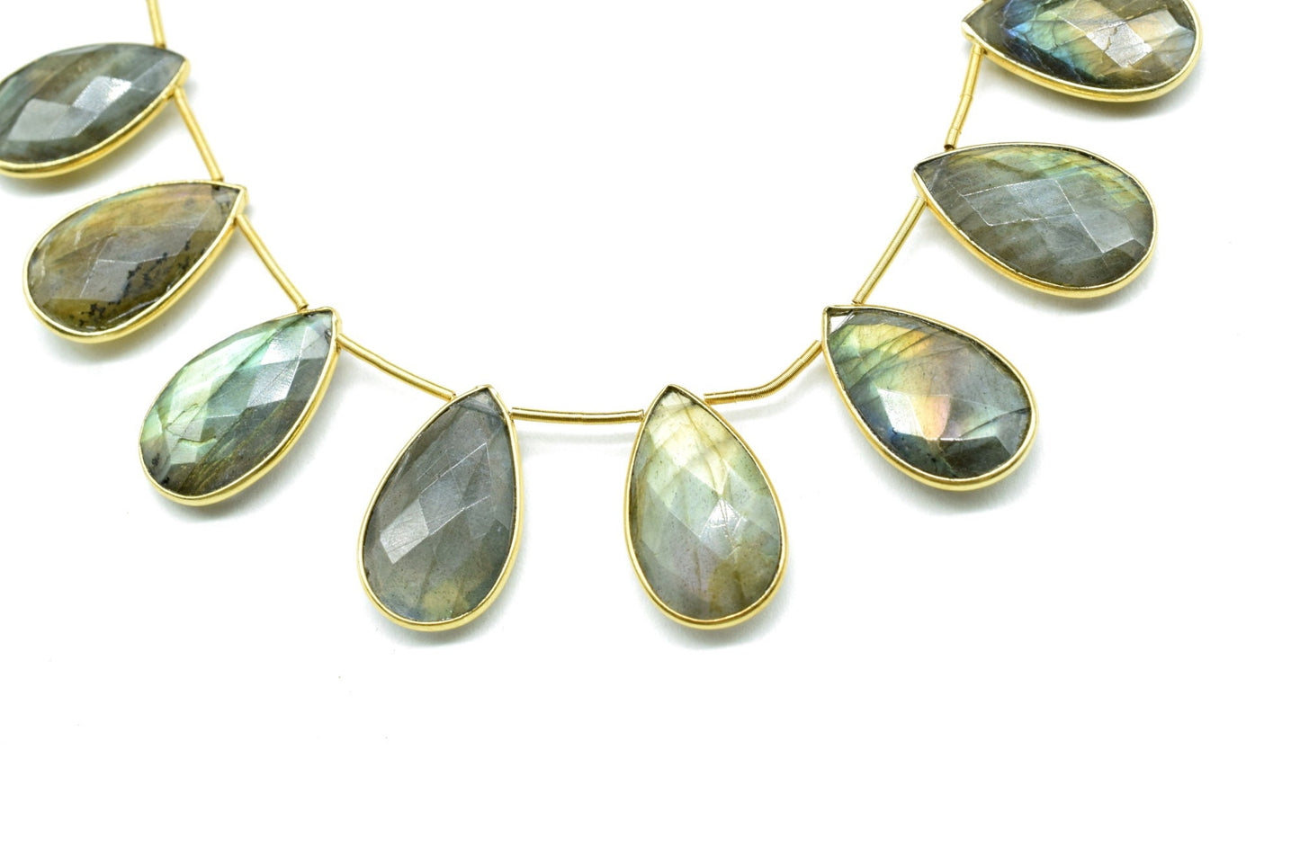 Labradorite 12x20mm Gold plated charms 11 pieces strand,Labradorite Charm,Making Jewelry Supplies,Natural  charms,jewelry,Labradorite beads