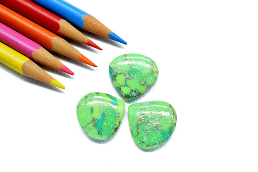 Green Copper Turquoise 20mm Heart Shape Briolettes Gemstones-Wholesale Green Copper Turquoise Heart Shaped Stones For Jewelry Making