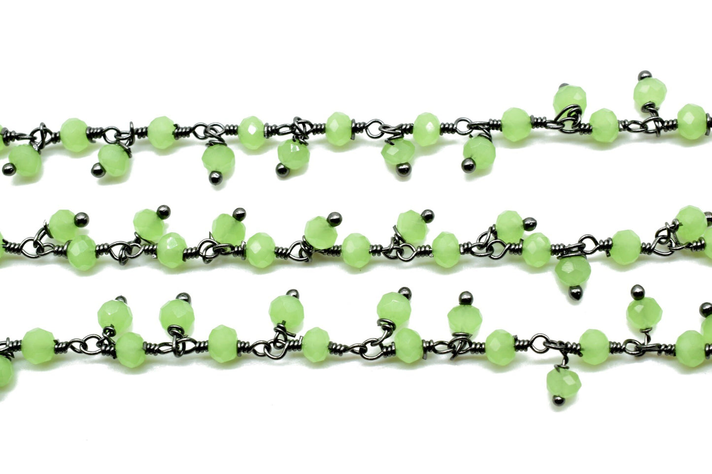 Prehnite Cluster Beaded Chain,Bead Chain,Dangling Chain,Thick Chain, Gold Wire Wrapped Prehnite Quartz Beaded chain,Handmade beaded chains