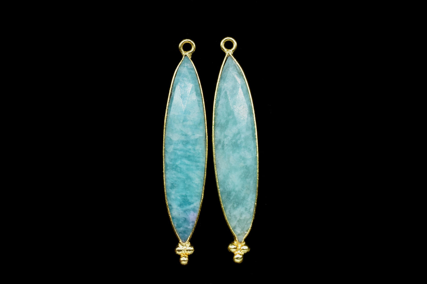 Amazonite Gemstone 7x34mm Marquise Shape Single Bail Pendant Jewelry,Amazonite Gold Plating Jewelry,Amazonite Gemstone Faceted Pendant,Gift