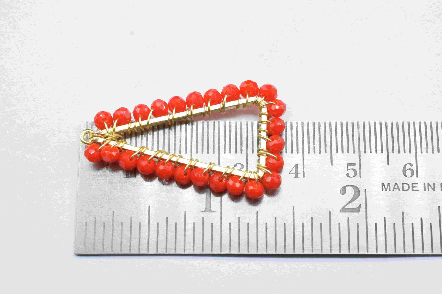 Red Coral Wire Wrapped Dangle Earring,Gemstone Component,Handmade Connector,Beaded Earring Connector,Finding Necklace,Red Coral Jewelry,Gift