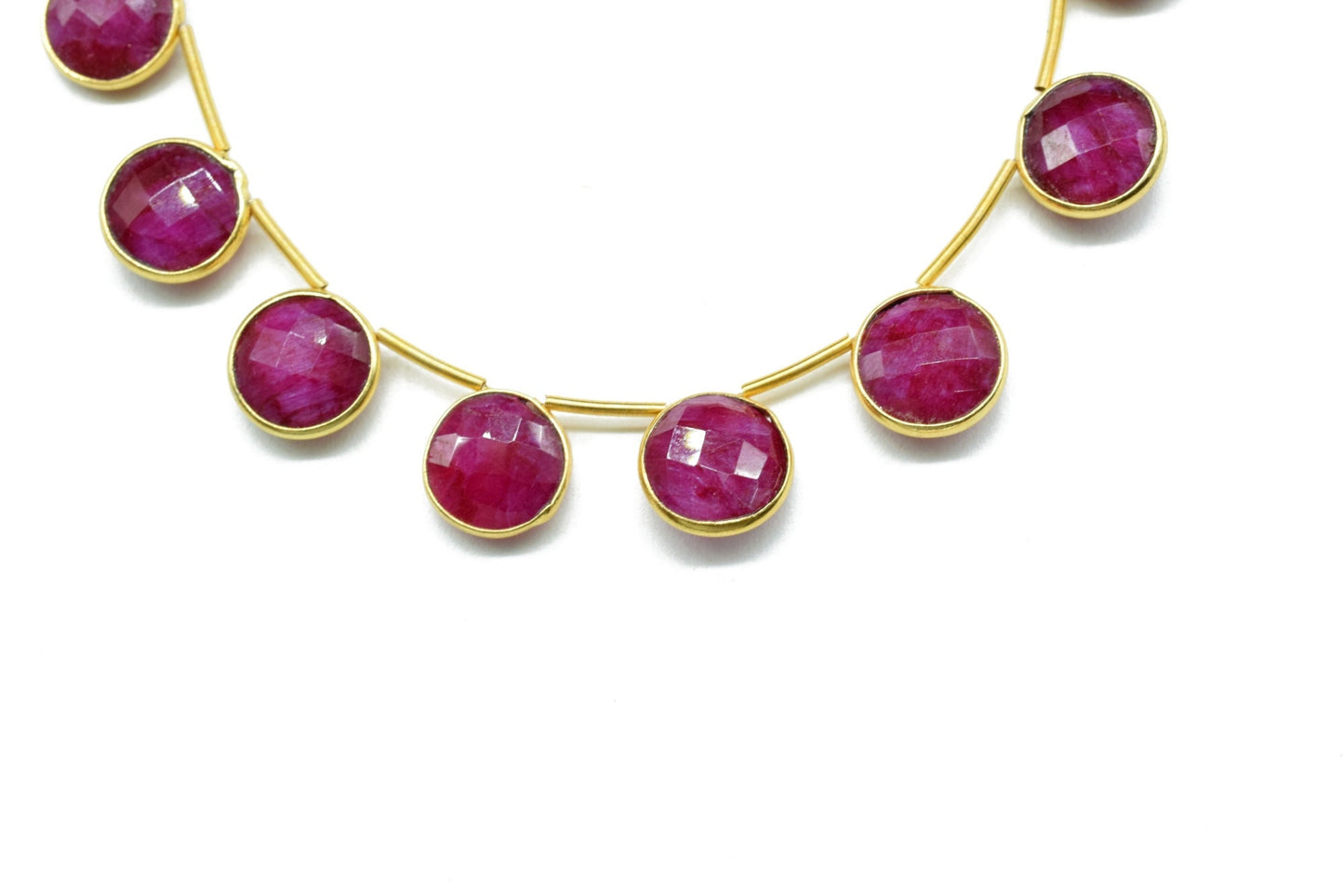 Ruby 10mm Faceted Round Shape charms ,Ruby Faceted Gemstone JewelryMaking Component,Ruby charms,Brass charms,Ruby jewelry