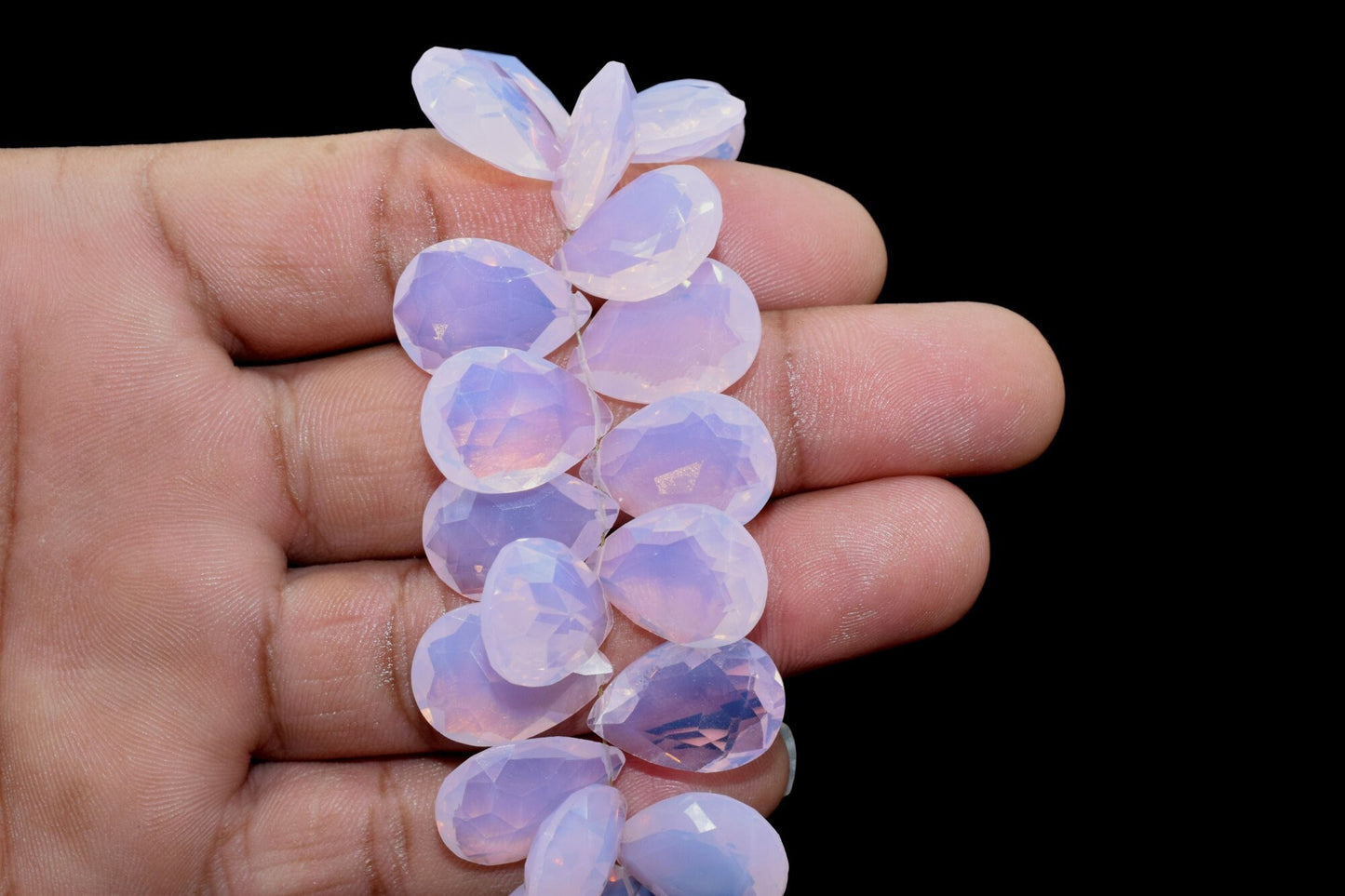 Pink Opalite Faceted Briolette 13x18mm Pear Shape,Opalite Pear Shaped Beads Strand,Faceted Briolette Beads,Finding Jewelry Supplies beads