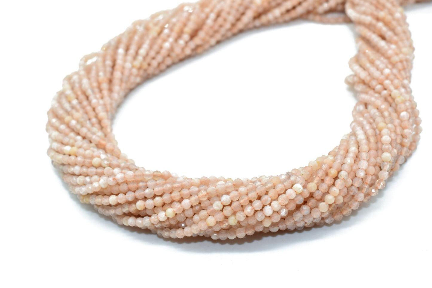 Peach Moonstone Rondelle beads,Jewelry making supplies,moonstone Bead Strand,Fine Bead Strand,Faceted beads,micro beads strand,AAA bead,13''