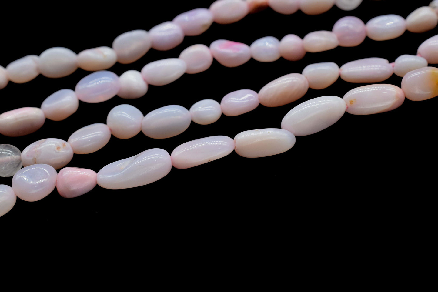 Pink Opal Smooth Beads,Pink Opal Smooth Uneven Shape Nuggets,5x7mm to 6x12mm Opal Gemstone Beads, 13 Inch Pink Opal Beads Strand,Gift