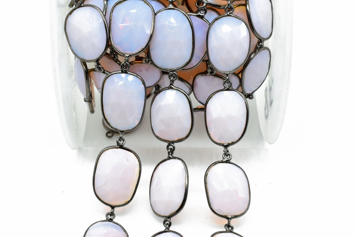 Opalite Faceted Bezel Connector Station Link Chain,Opalite Free form Size Connector Chain,Opalite Bezel Connector Chain,Bracelet Chains