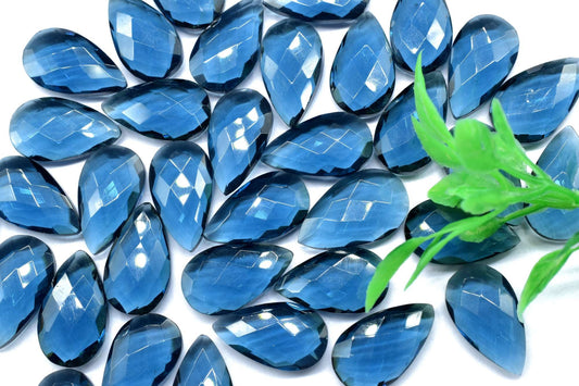 Kyanite Faceted 12x20mm Pear Shape Briolettes,Almond Shape Beads,Kyanite Briolettes Beads,Kyanite Teardrop Bead,Kyanite Gemstone Briolette