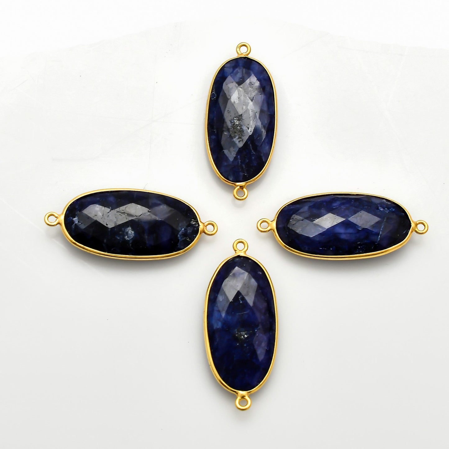 Blue sapphire 14x28mm Long oval Shape bezel,Gold Plated bezel,sapphire Bezel Charm,Gold Vermeil Bezel,jewelry making charm,Gold-Filled bezel