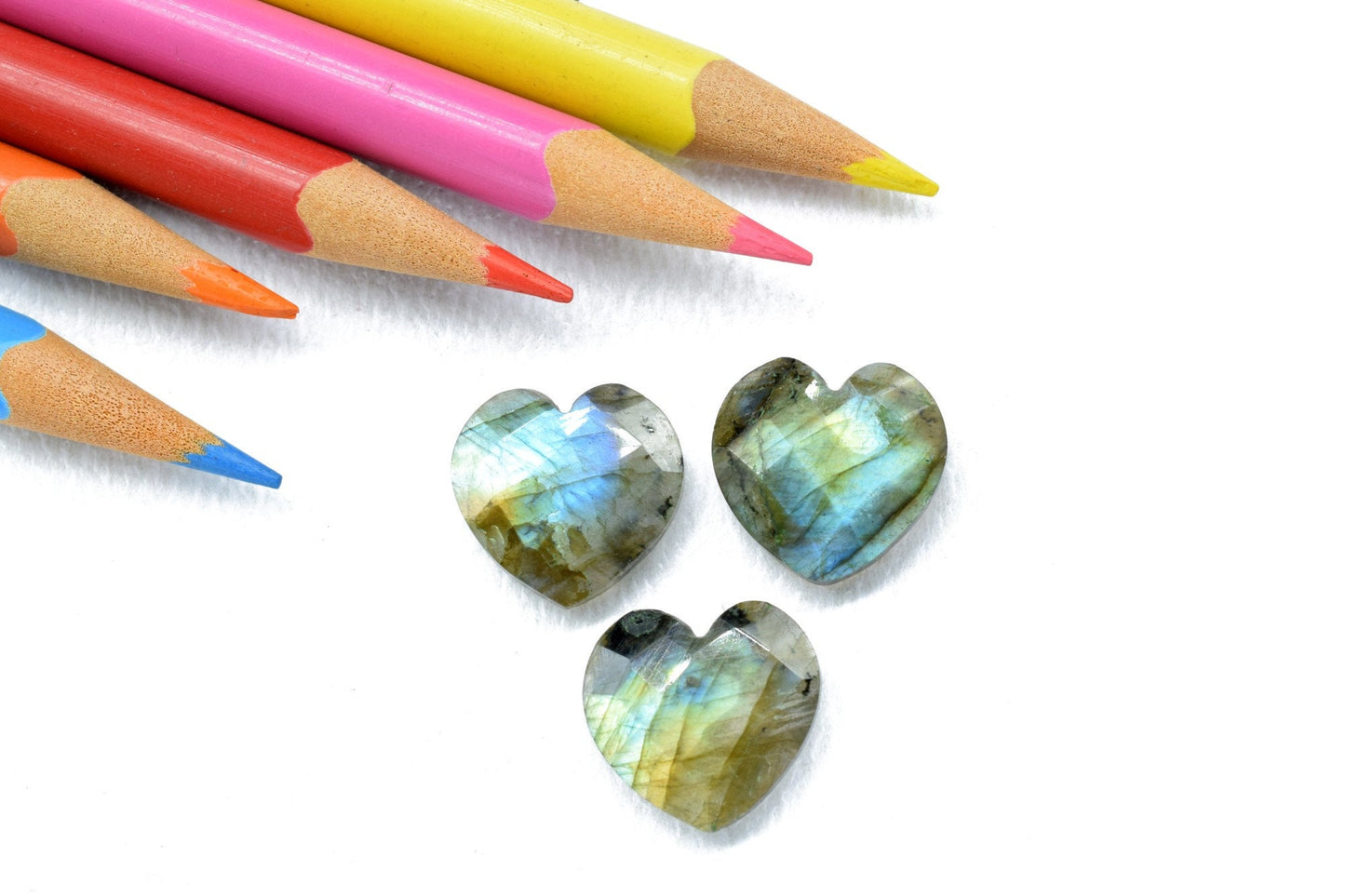 Labradorite Faceted Heart Briolette Calibrated 14 MM,Natural Blue Labradorite Faceted Heart Shape Briolettes Gemstone, Jewelry Making Beads