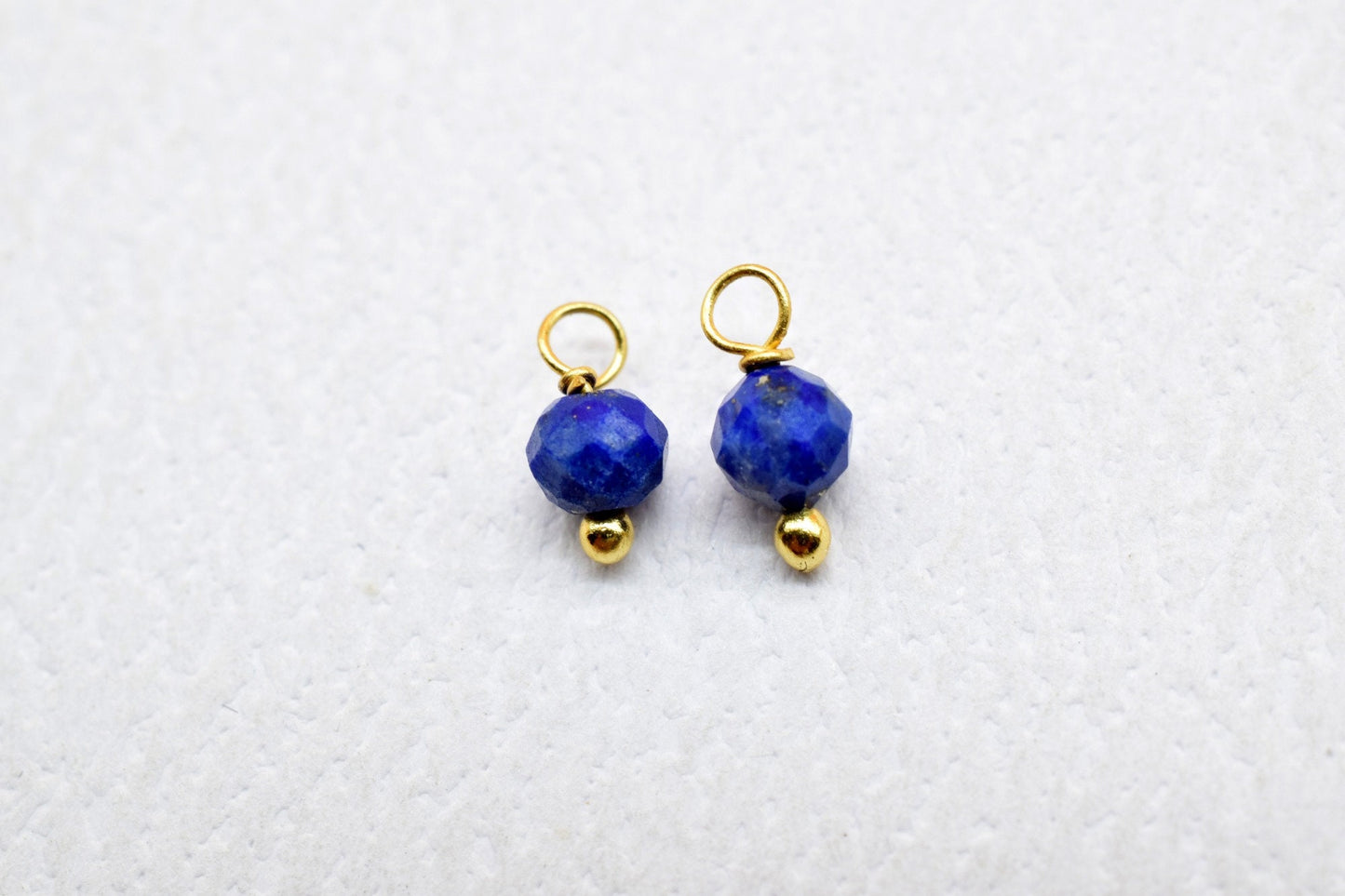 Lapis Lazuli Single wire wrapped Beads,Earring Connectors,Lapis Lazuli Faceted Beads,Lapis Lazuli Dangle Beads,single Loop Connectors Beads