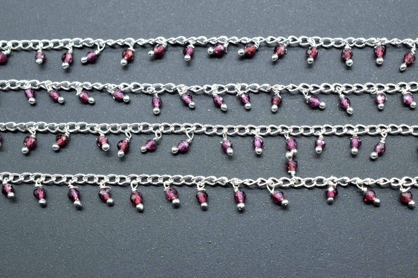 arnet Cluster Rosary,2mm Faceted Beads Rosary Roll,Wire Wrapped Bead Rosary Chain,Dangling Rosary Chain,Jewelry Making Supply,Garnet Rosary
