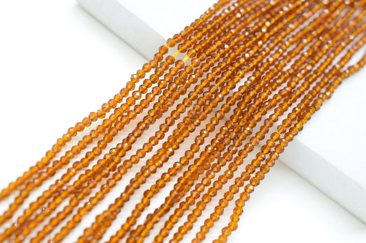 Hessonite Faceted Beads/Beads Strand/Jewerly Making Beads/2mm Hessonite Beads Strand/Loose Beads/Rondelle Beads/Full Strand Beads/Gift