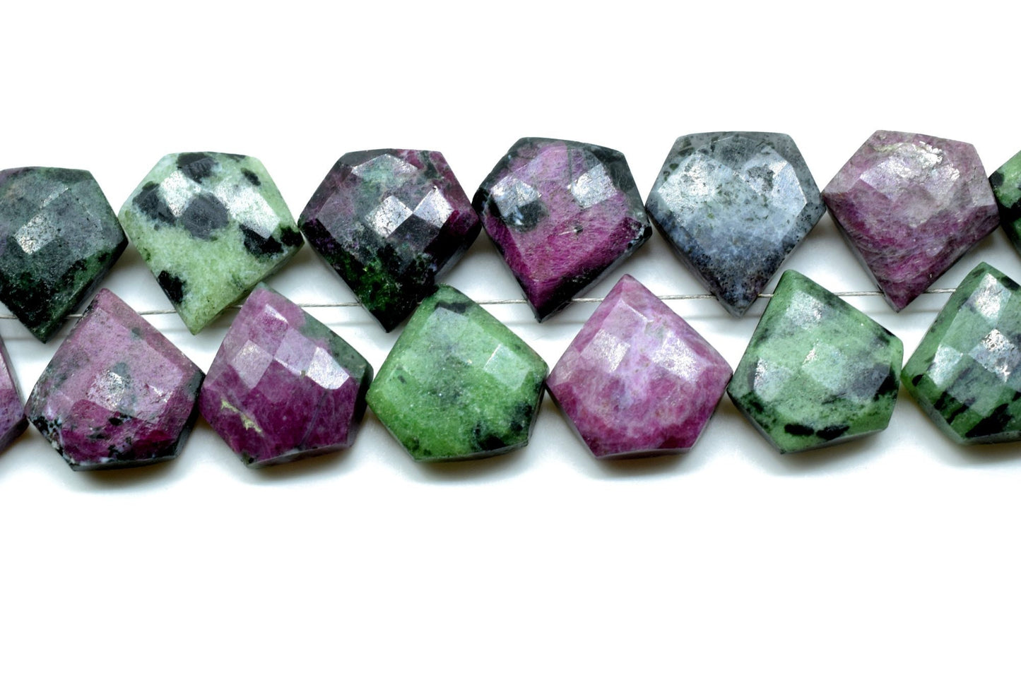 Natural Ruby Zoisite 15mm Briolette,Side Drilled Briolettes,Fancy Shape Briolettes, Gemstone Beads,Gemstone Charm,Jewelry Beads,jewelry