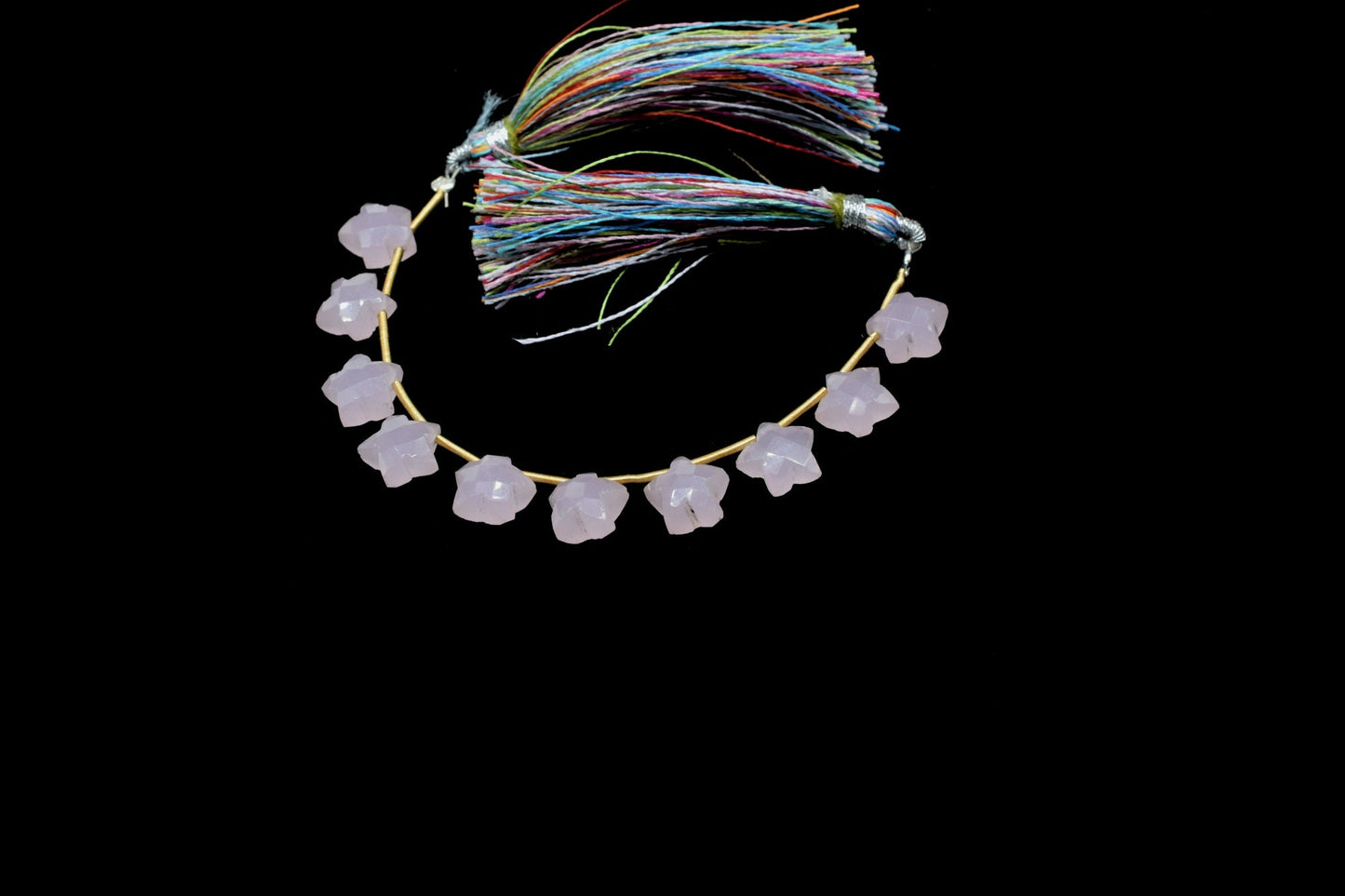 Pink Chalcedony Star Shape Briolette,Pink Chalcedony  Faceted Briolette,Sold By Strand,Beautiful Pink Briolette,Amazing Garland Star Shape